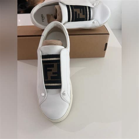 fendi logo slip on sneakers|Fendi monogram sandals.